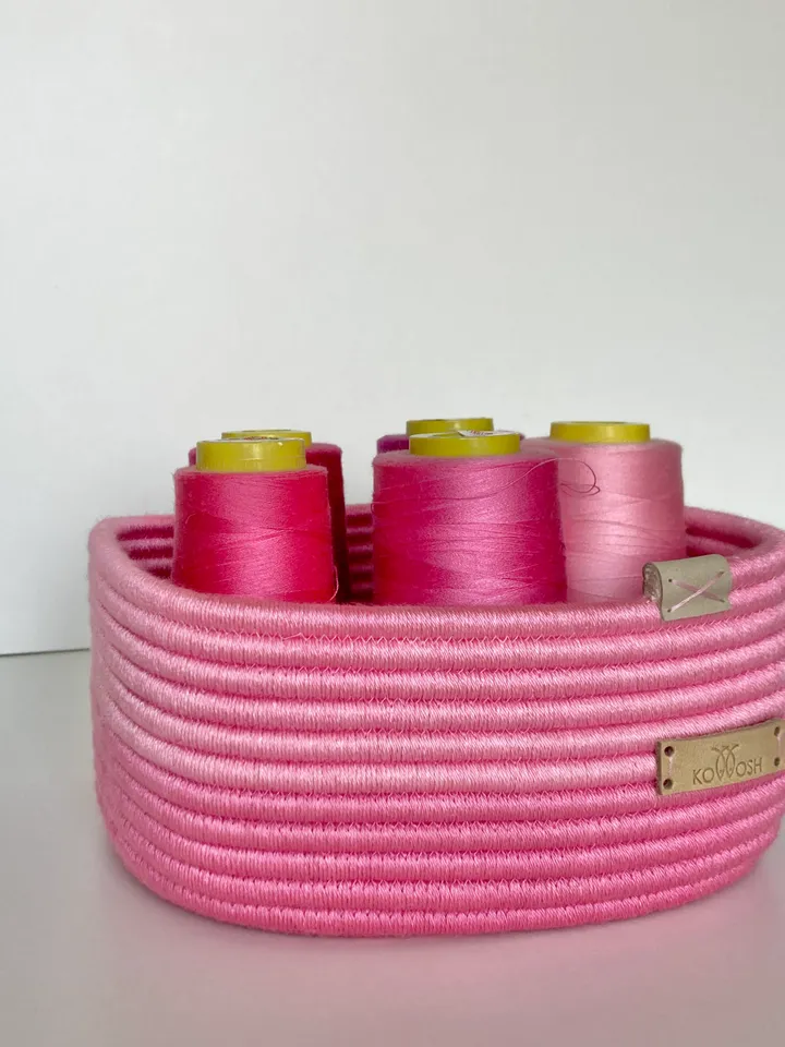 Soft pink storage basket 3.5'' x 7.5'' Square basket