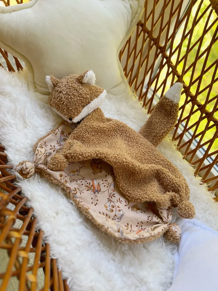 Fox toy, plush toy, comforter baby, toy for baby, baby shower gift