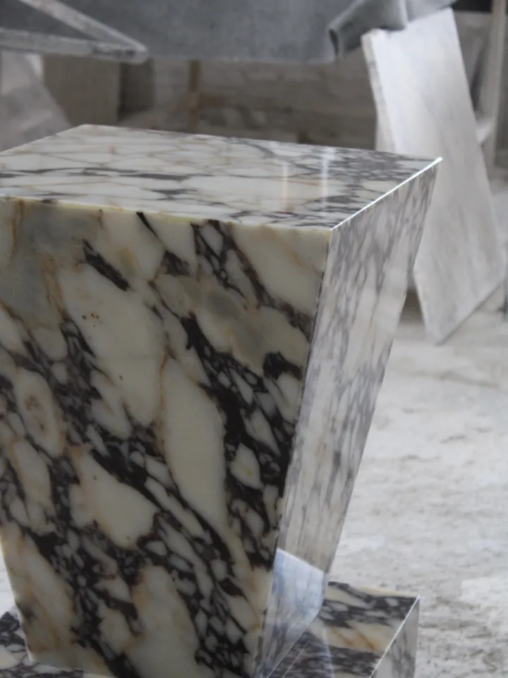 Calacatta marble geometric cube coffee table 2 pieces, end table, side table
