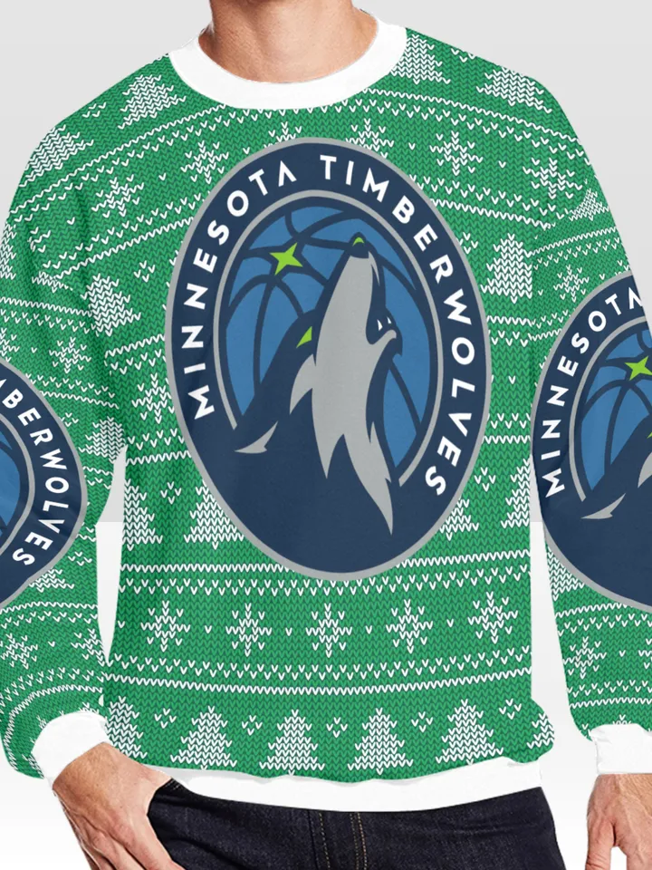 Minnesota Timberwolves Ugly Christmas Sweater, Christmas Sweatshirt