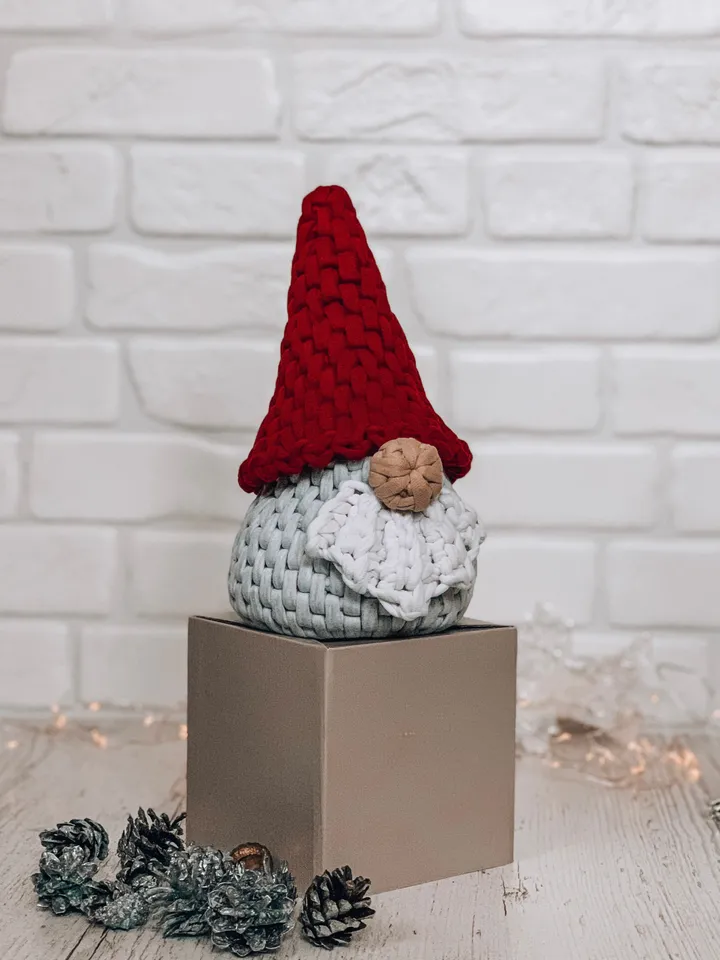 Scandinavian gnome, Nordic gnome, interior gift crochet basket, bathroom storage, wall hanging, eco friendly hugge