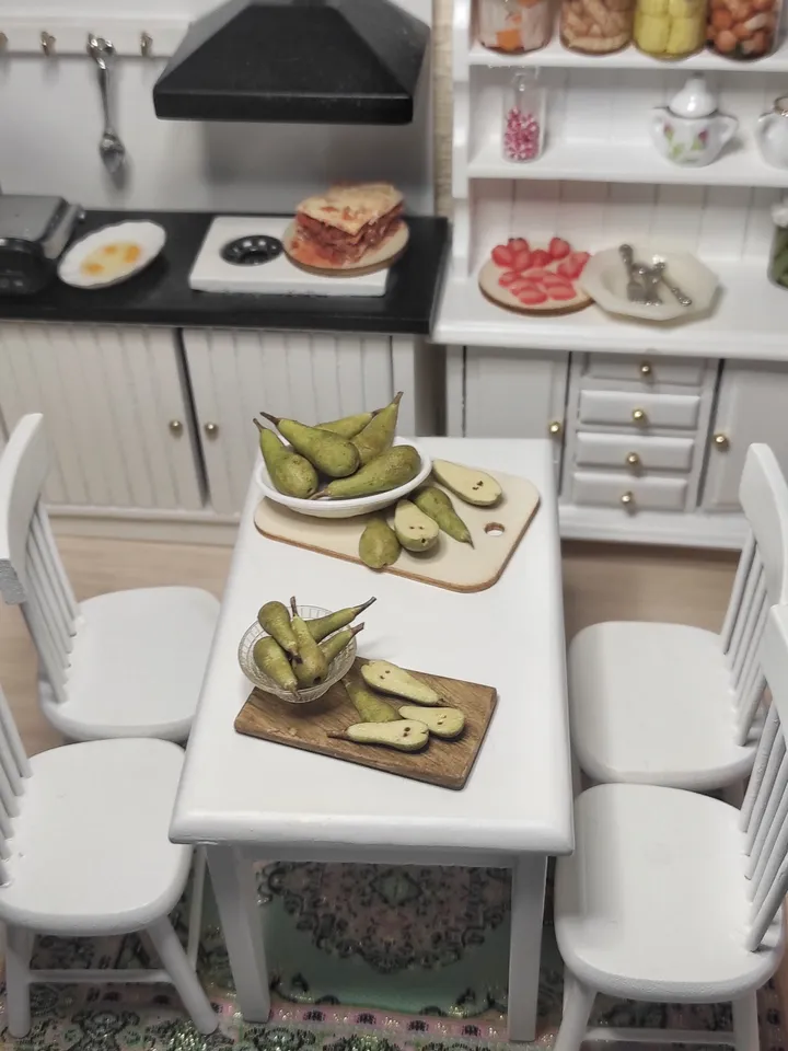 Small food, micro fruit, mini food, pear for dollhouse, fruit for dolls, tiny miniature, dollhouse miniature - fruit
