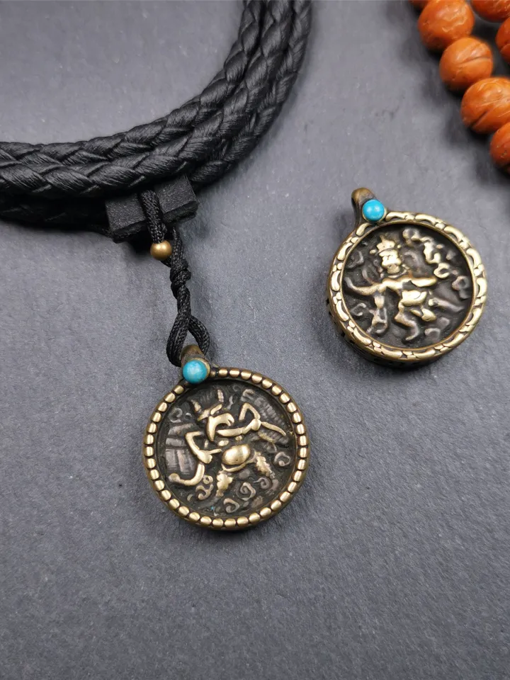 Gandhanra Handmade Tibetan Buddhist Amulet Pendant ,Garuda / Vajrapani, Made of Brass,0.87&quot;