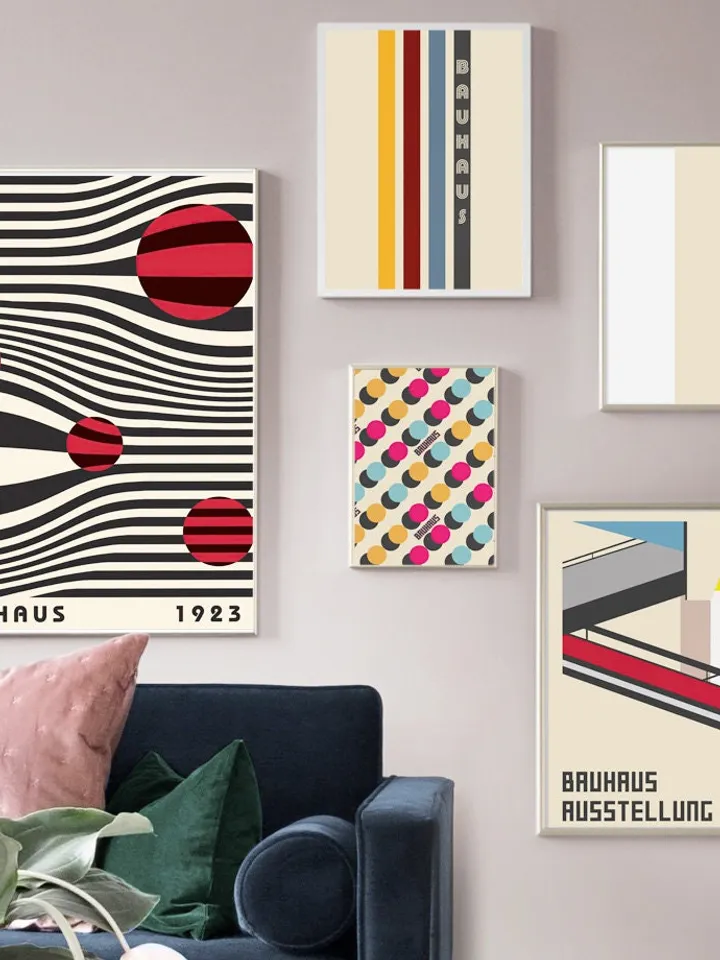 Bauhaus Poster Set of 22, green bauhaus poster, pink bauhaus poster, bauhaus print art, black bauhaus poster, Bauhaus Exhibition, digital