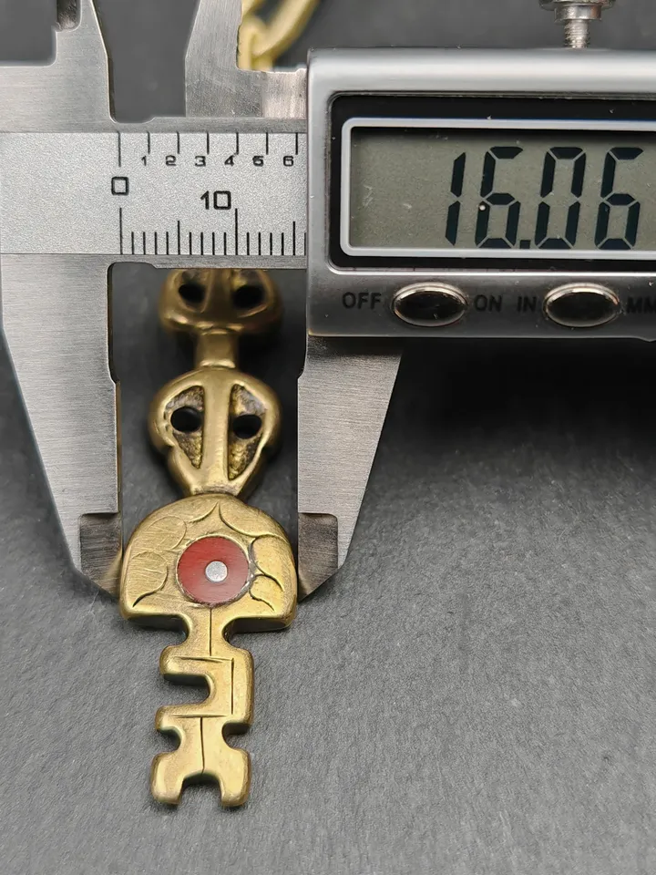 Antique Tibetan Amulet,The Key of Heart Pendant, Gandhanra Handmade Himalayan Style Pendant,Lucky Charm,Made of Lima Brass