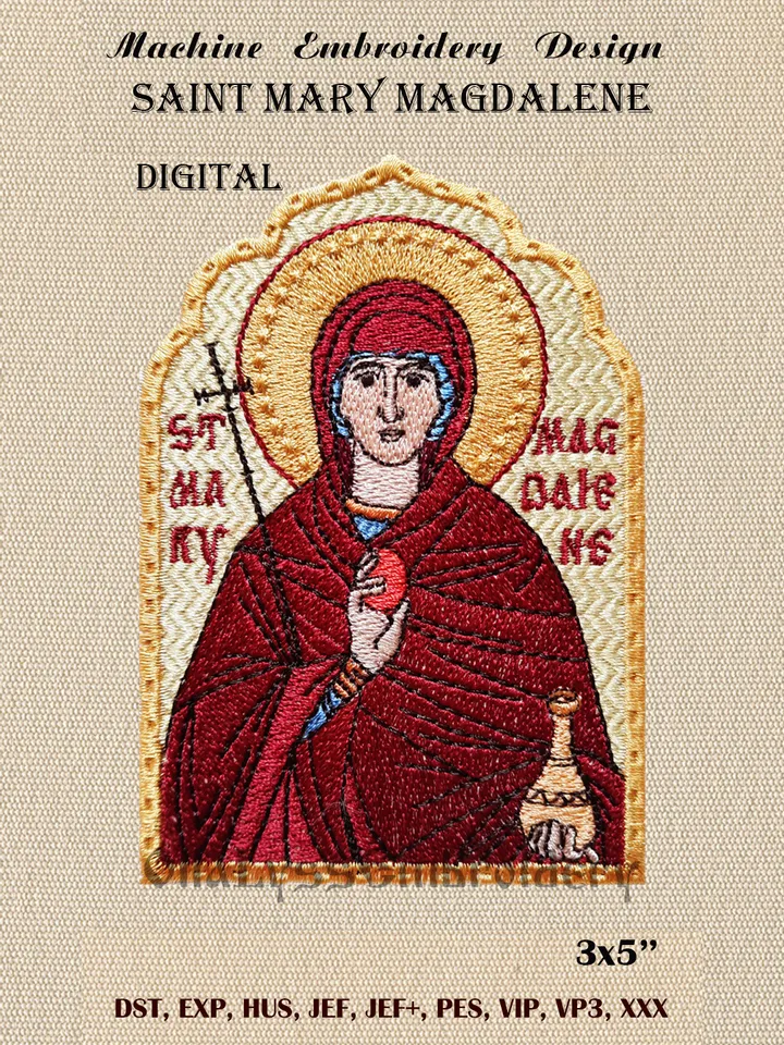 Saint Mary Magdalene machine embroidery design