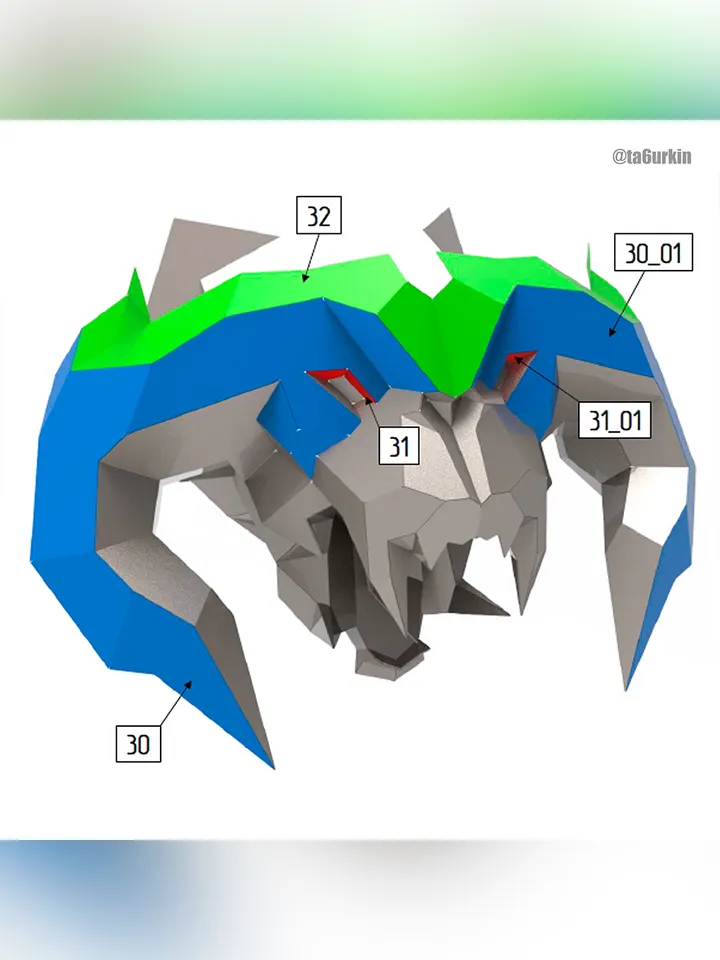 Welding Project Plans Drawings Balrog Head (DXF, PDF)