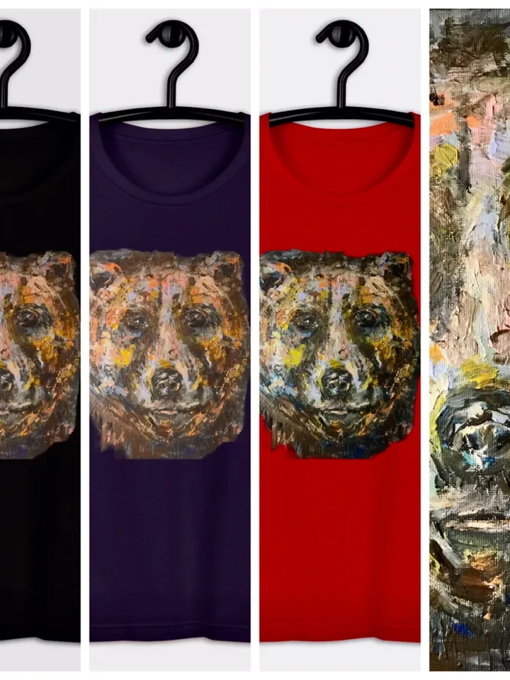 Bear with a pint Unisex t-shirt,bear with beer t shirt from my original watercolour painting,humorous t shirts,designer animals shirts