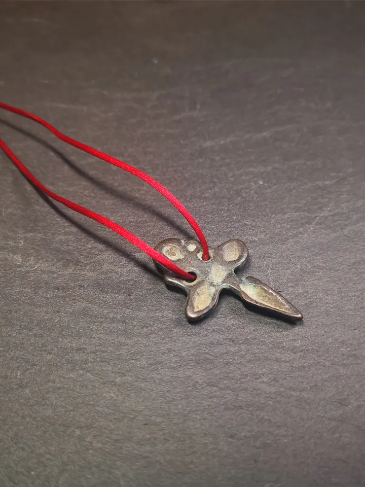 Gandhanra Vintage Phurba Amulet,Kila(Dorje Phurba) Pendant,Tibetan Budhist Ritual Implement,made of Thokcha,60 Years Old