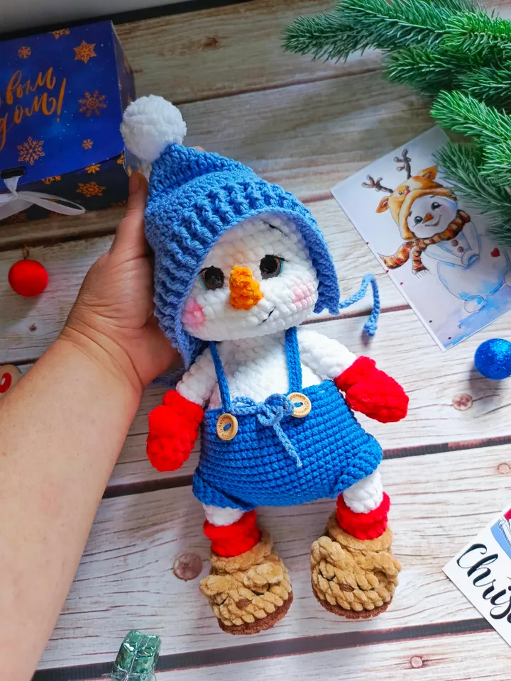 Crochet pattern snowman amigurumi PDF ENG Christmas decoration toy