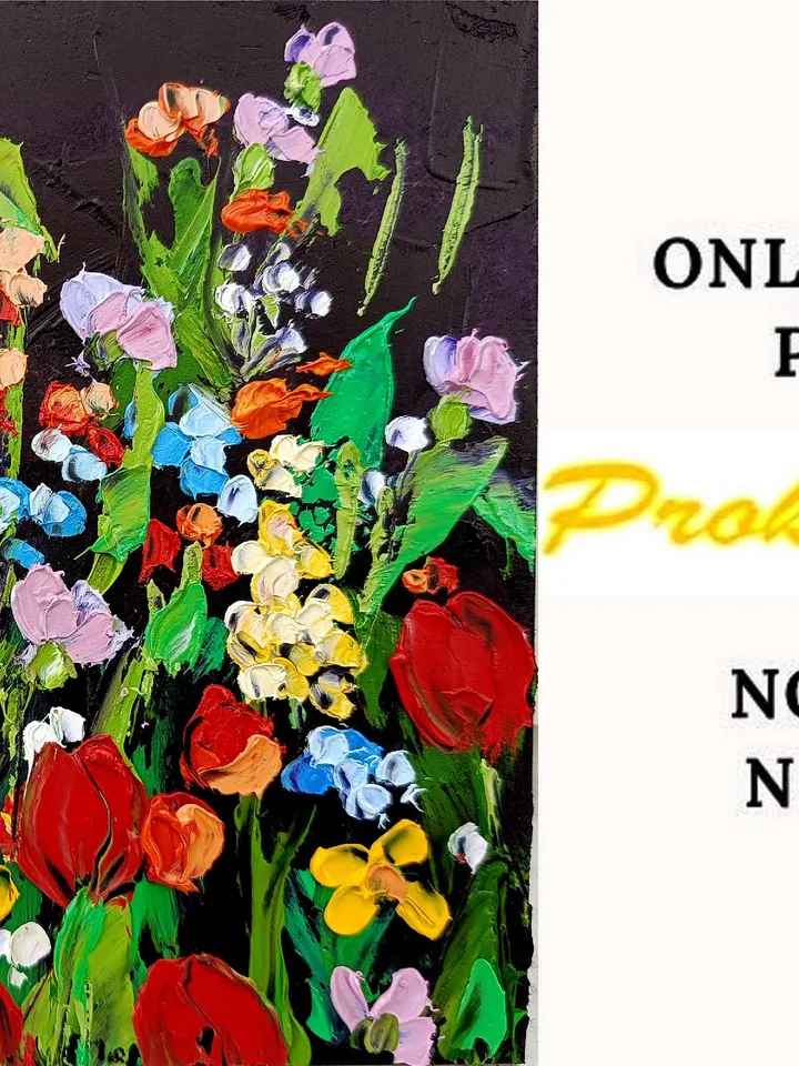 Colorado Meadow Flowers Impasto Original Painting Textured Floral Original Oil Art Botanical Wall Decor Gifts for Her by ArtProkopaloSv