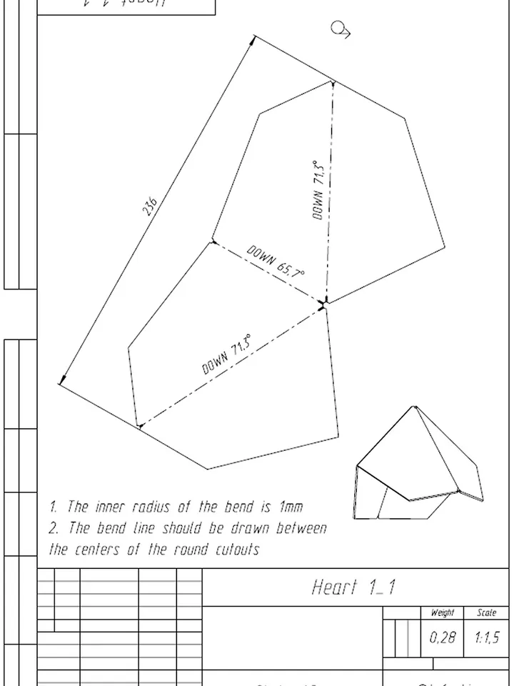 Welding Project Plans Drawings Heart 1 (DXF, PDF)