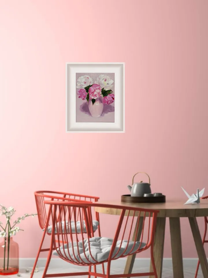 Peonies Painting Original Art Impasto Oil Painting Canvas Painting