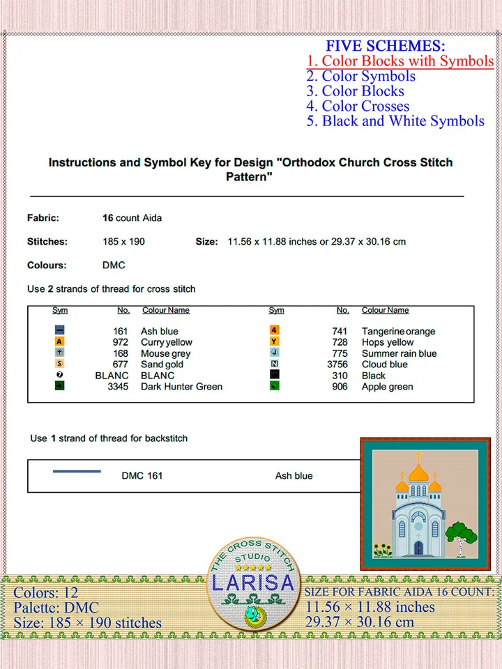 Orthodox Church Cross Stitch Pattern | Eastern Orthodox Church