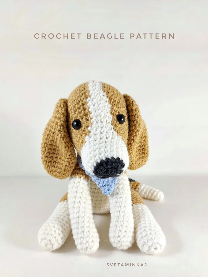 Beagle Crochet Dog Pattern Amigurumi Puppy. Digital Download. PDF.