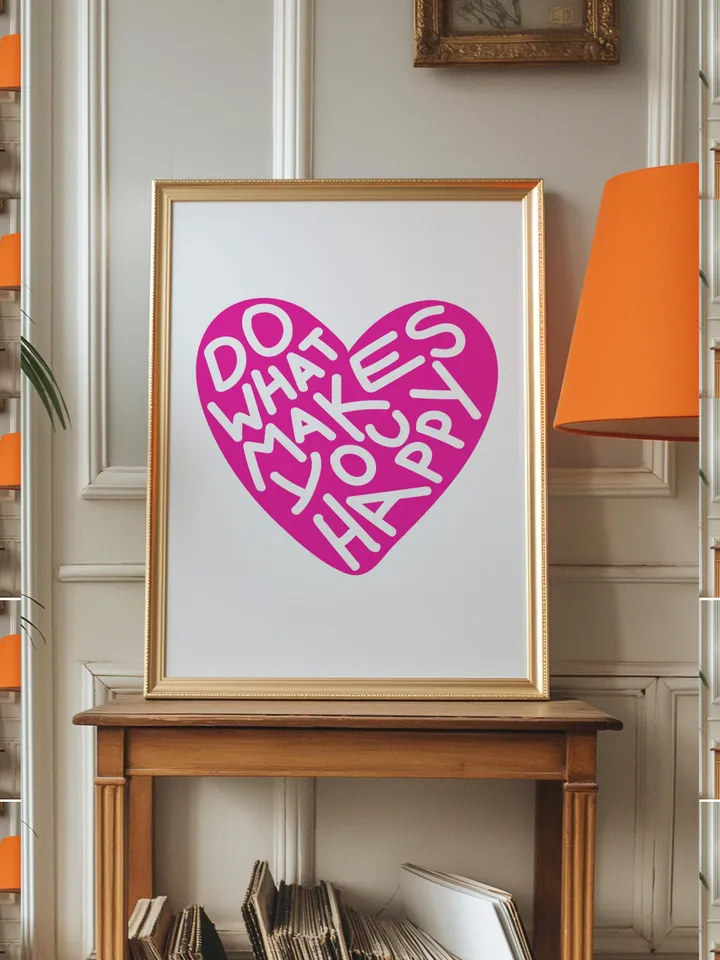 Heart Wall Art, Multicolor and White Posters, Trendy Wall Prints, College Dorm Decor, Digital Download, Aesthetic Art Prints, Room Decor