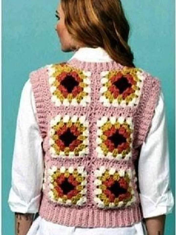 Vest crochet pattern, granny square vest crochet pattern, summer waistcoat crochet pdf