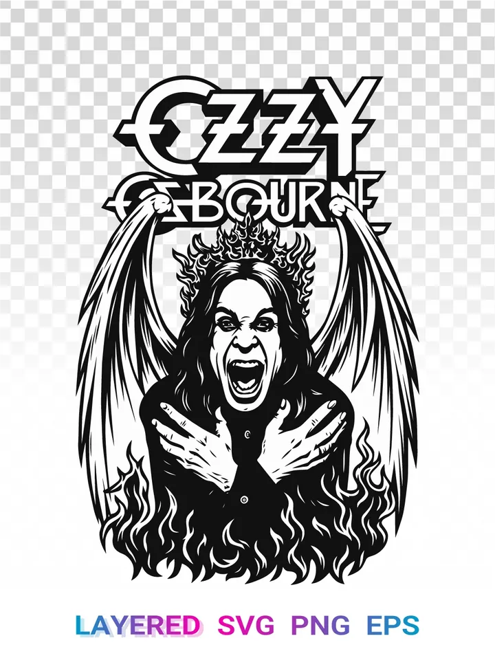 Ozzy Osbourne PNG, Rock Legend SVG, Heavy Metal Cricut