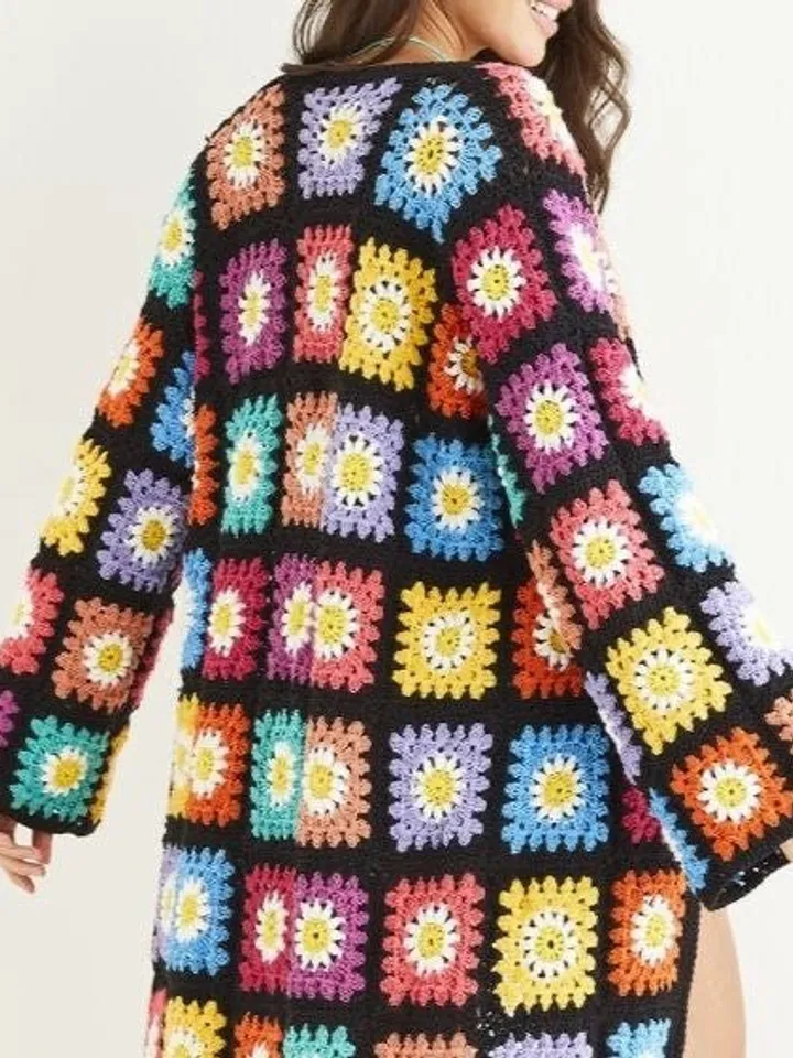 Cardigan granny squares crochet pattern, easy cardigan, cardigan patchwork crochet pdf