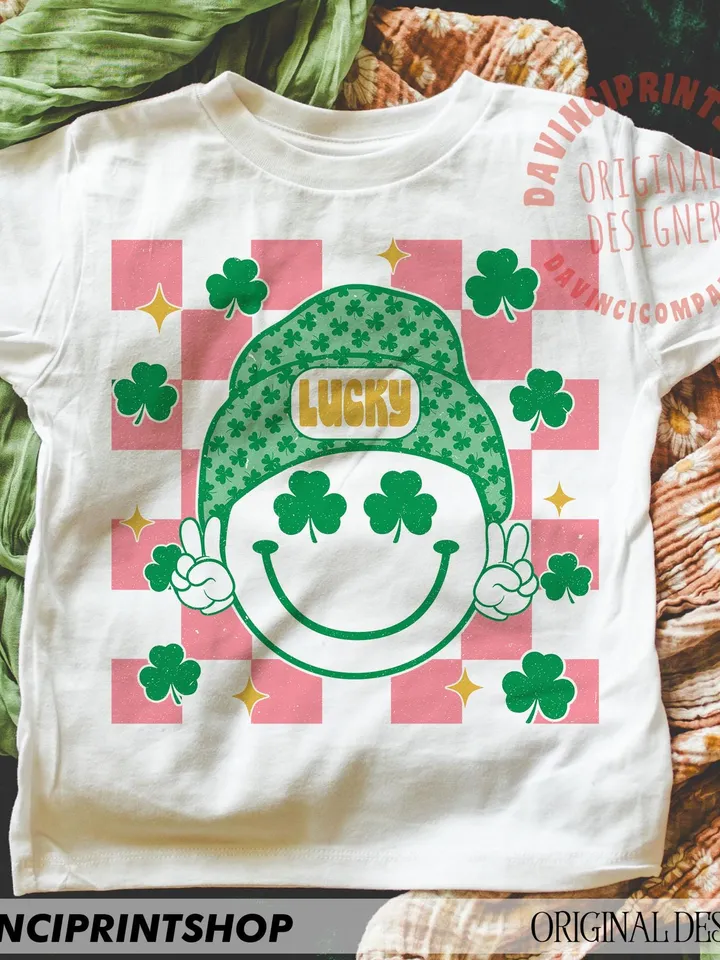 St Patricks Day Smile Faces PNG, Kid St Patricks png, Retro Groovy St patricks png, Toddler St patricks png, St patricks png, Shamrock png