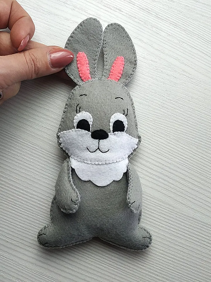 Valentines day gift, bunny toy, gift for her, gift for him, felt toys, Valentine day decor, Valentine heart, Valentine love ornament, felt heart ornament, Valentine bunny gift