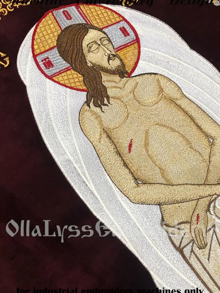 Epitaphios of Jesus Christ embroidery design