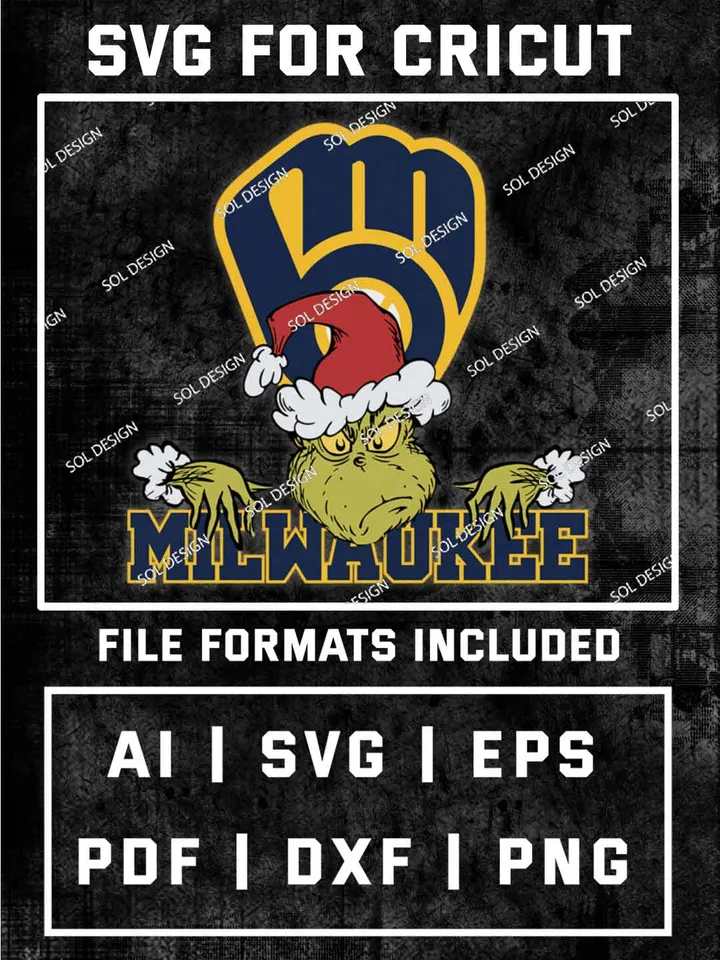 Grinch Milwaukee Brewers SVG, MLB SVG Design, MLB Milwaukee Brewers Logo SVG, MLB Brewers Cricut, Christmas Svg, Grinch svg, Digital Download