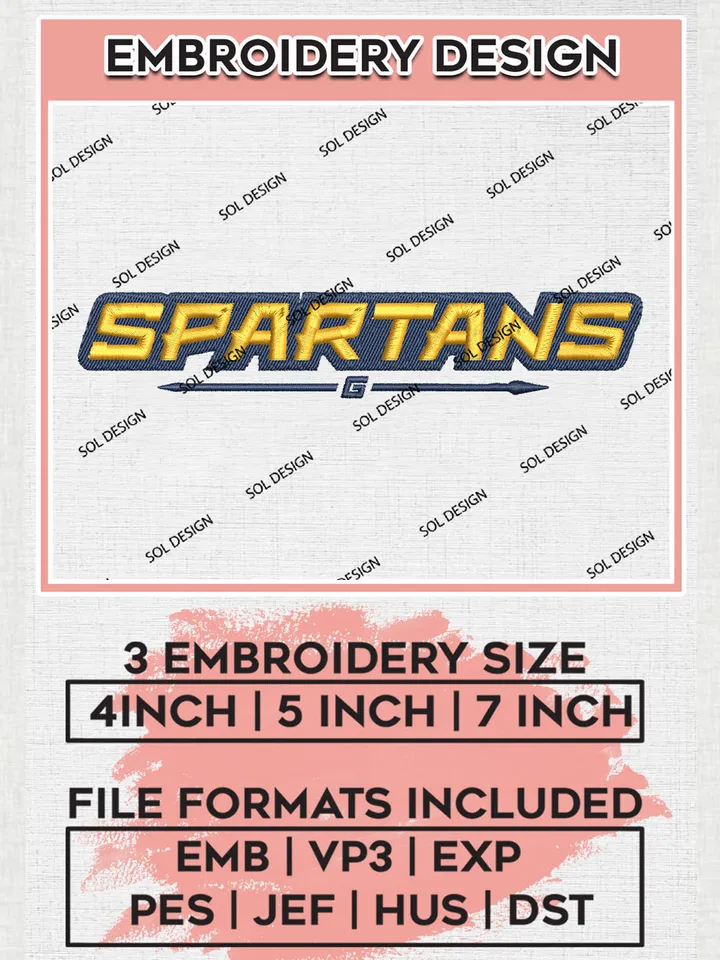 NCAA Spartans College Team Word Logo Embroidery Design Files, NCAA UNC Greensboro Spartans Machine Embroidery, NCAA Teams, 3 sizes, NCAA Machine embroidery designs, Digital Download