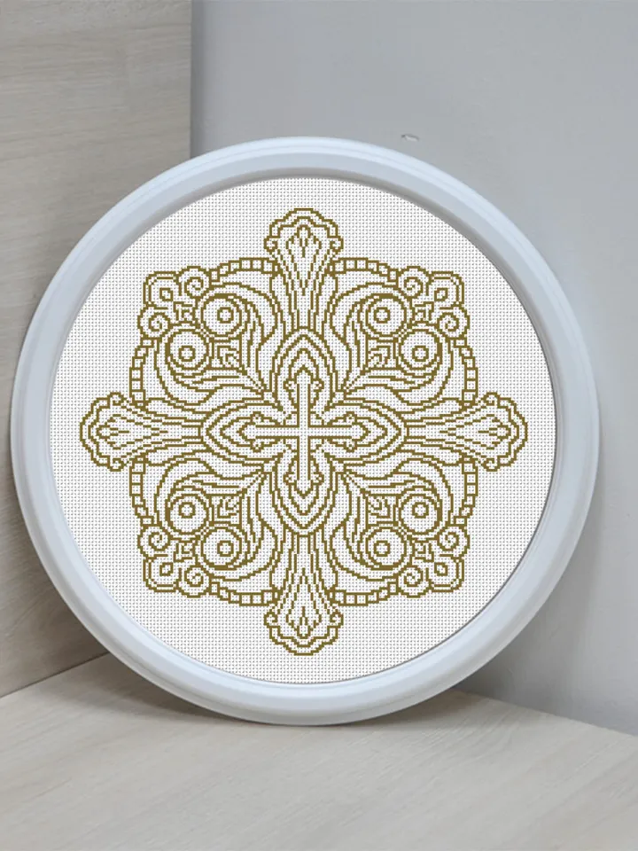 Mandala cross stitch pattern PDF download Mandala ornament cross stitch chart, Cross mandala embroidery PDF, Mandala pattern digital #M236