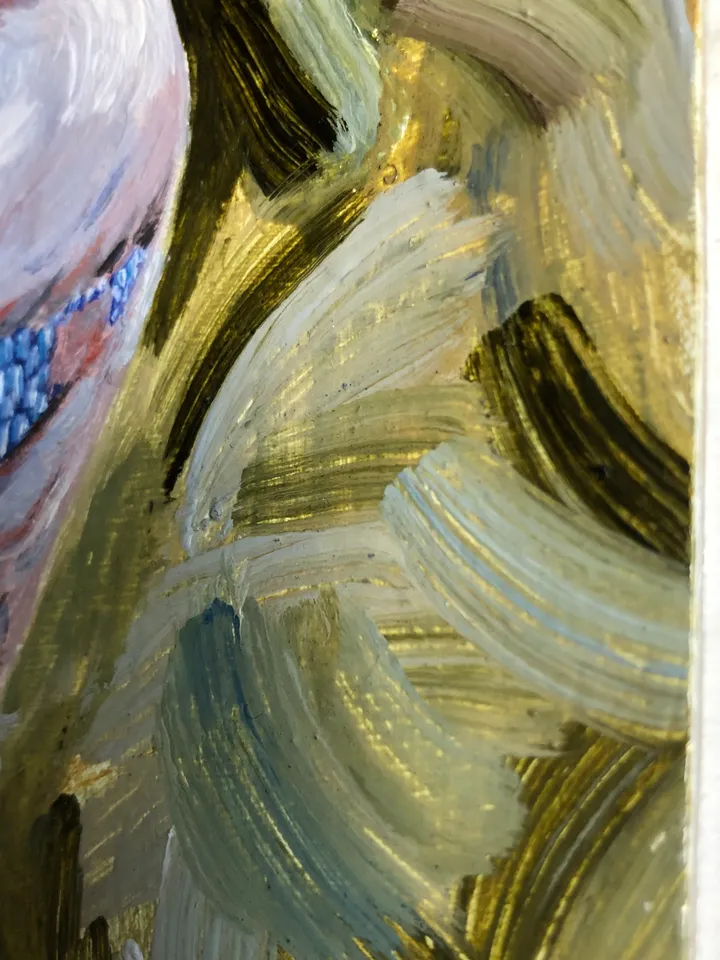 Bird portrait original oil painting hand painted modern impasto painting wall art 6x9 inches