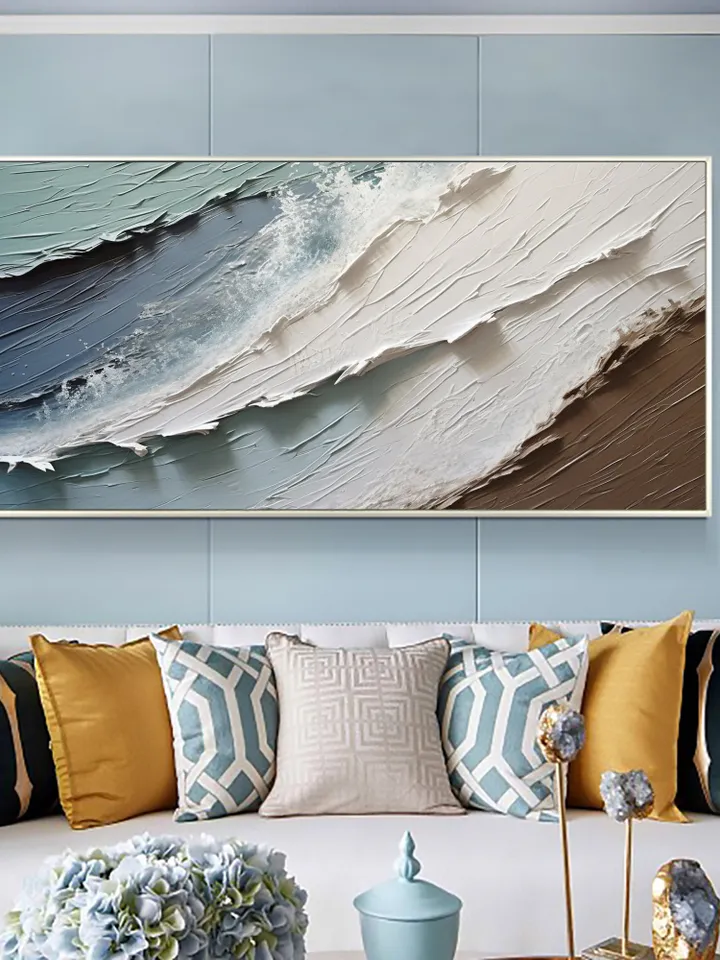 Original Abstract Seascape Oil Painting On Canvas, Extra Large Wall Art, Sea Painting, Custom Painting, Texture Art, Living room Wall Decor
