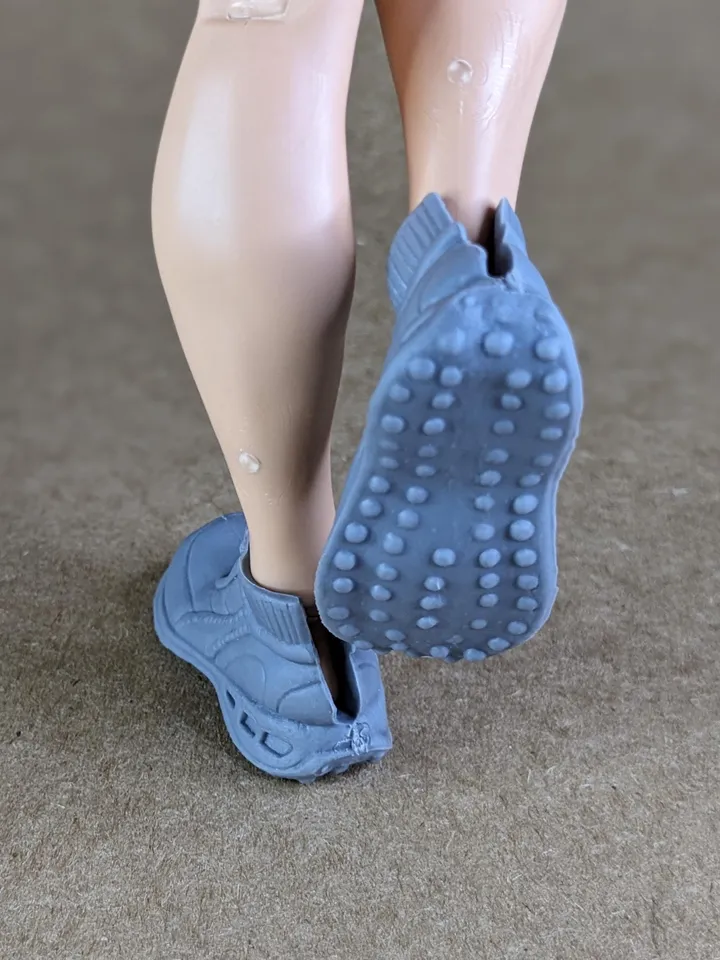 Gray lace-up boots for wide feet for 1/6 scale male dolls