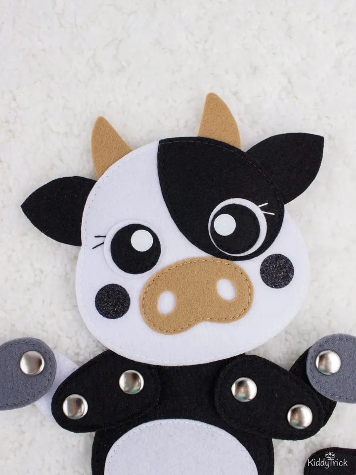 Felt Cow - Sewing Pattern - Articulated toy