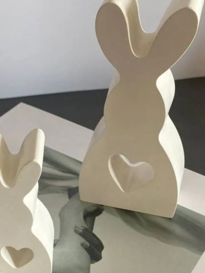Plaster figures of rabbits