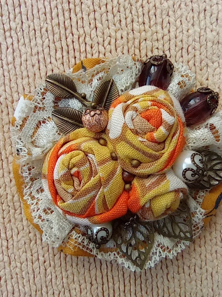 Handmade Textile brooch