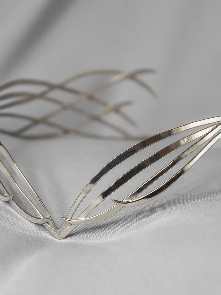 Wedding diadem Bridal Elven Tiara Elf Leaf Crown bridal hair vine Wedding Headpiece headband Silver Bridal Tiara Miriel