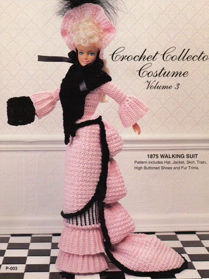 Barbie Dress Crochet Pattern Vintage for Dolls 11-1/2" Digital Download PDF