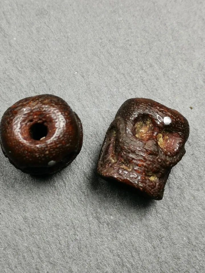 Gandhanra Handmade Tibetan Citipati Kapala Bone Skull Spacer Bead for Mala,Prayer Bead Pendant Accessories,21 × 20mm