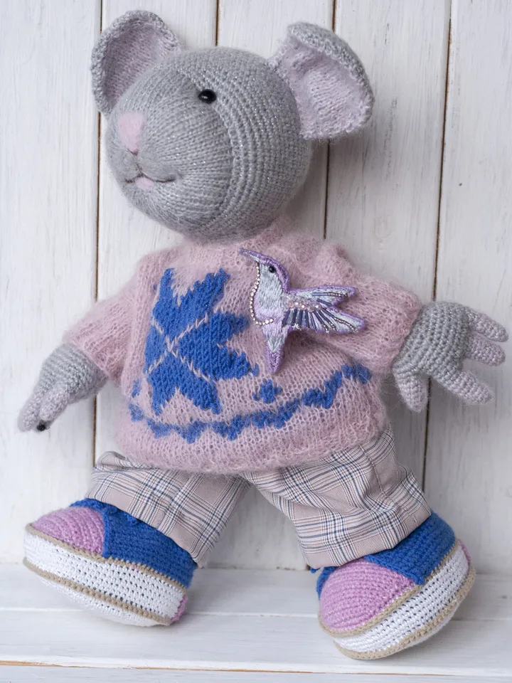 Crochet animal toy Mouse, Christmas Handmade gift stuffed animal toy, Waldorf doll, Amigurumi Mouse, Soft toy, Gift for