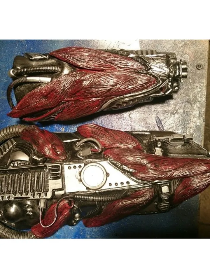 Warhammer 40000 cosplay Bracers Biomechanics-style. Biomechanical distortions