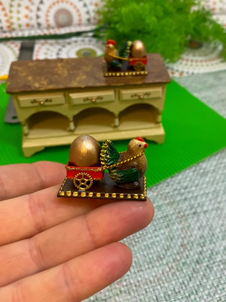Easter miniature. Holiday chickens. Easter. 1:12.