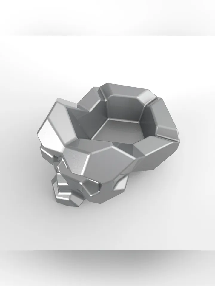 Welding Project Plans Drawings Skull Ashtray (DXF, PDF)