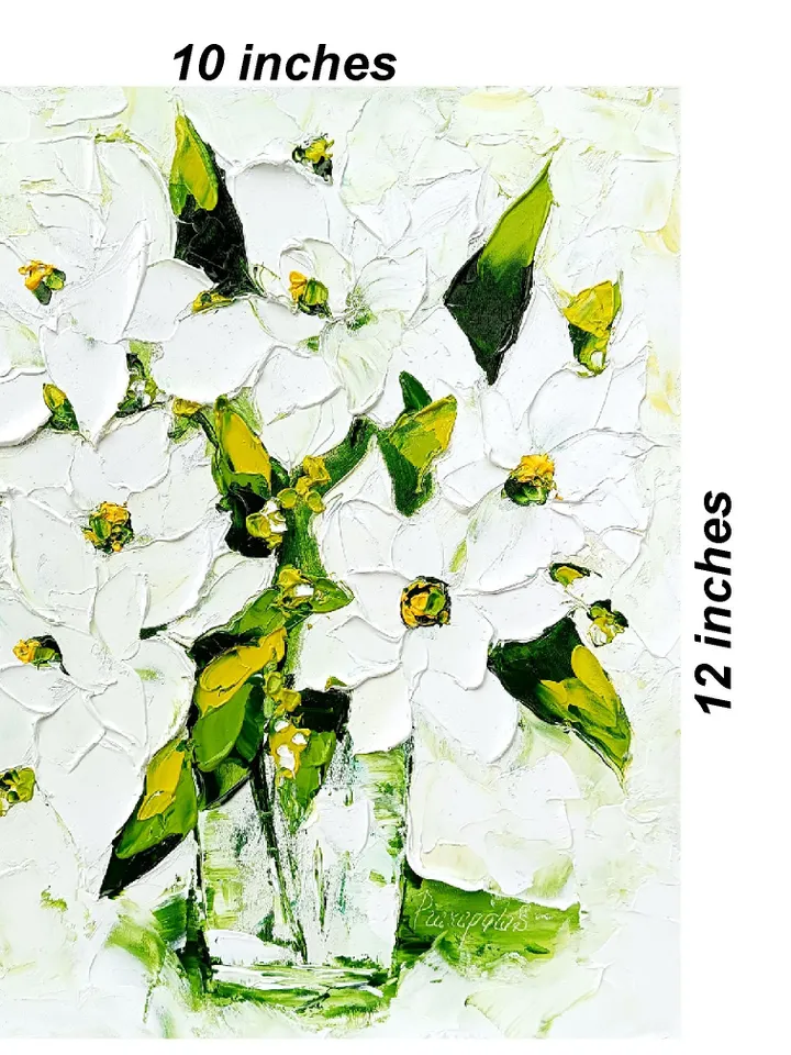 Magnolia Painting Bouquet Original Art Impasto Oil Painting 12x10 Flower Art Magnolia Art by ArtProkopaloSv