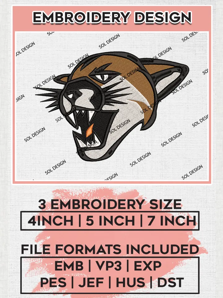 Vermont Catamounts Embroidery Designs, NCAA Logo Embroidery Files, NCAA Vermont Catamounts Logo, NCAA Embroidery Designs, Machine Embroidery Designs, Digital Download