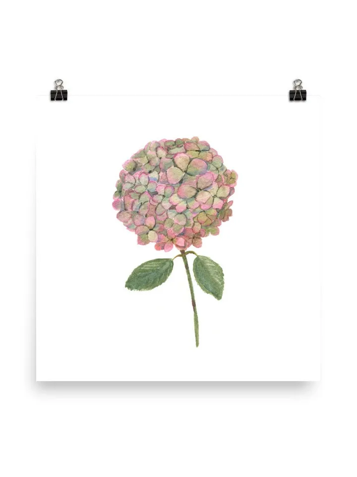 Hydrangea Flower Watercolor Poster Floral Painting Minimalist Wall Art Printable Artwork Botanical Painting Hydrangea Art Hydrangea decor