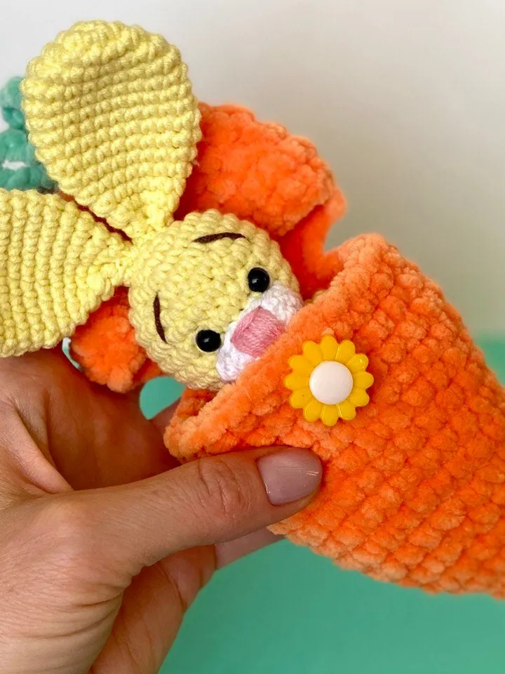 Crochet pattern Bunny in carrot - Easter Amigurumi rabbit pattern - tiny stuffed toy - plush pattern - English Pdf  - Easter gift