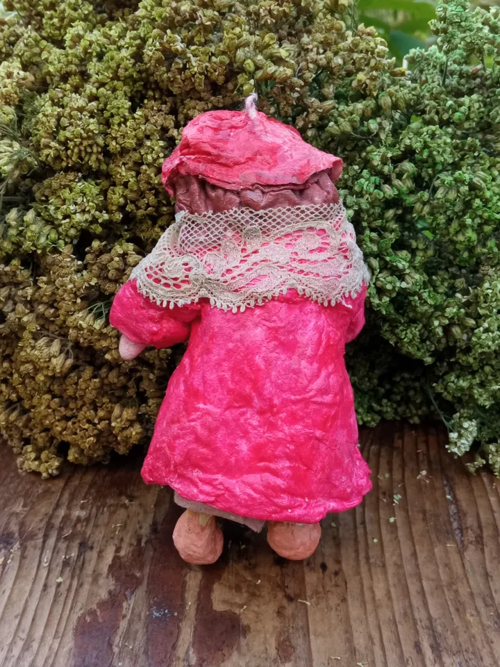 Cotton toy for handmade Christmas decoration. Author's doll Little Red Riding Hood. Interior decoration. Family souvenir. Gifts from the heart. Made in 1 copy. Free shipping
