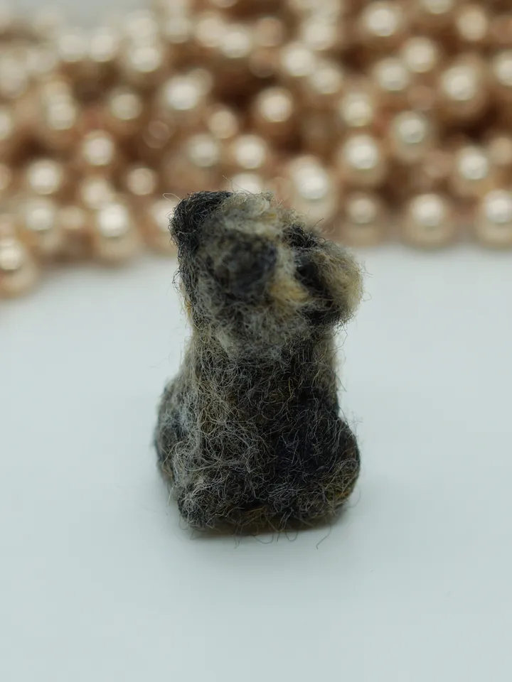 Tiny needle felted Brussels Griffon, miniature felted pet, dog portrait, made to order