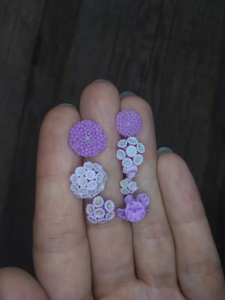 Set of miniature corals shades of violet, tiny corals for diorama, dollhouse or resin art
