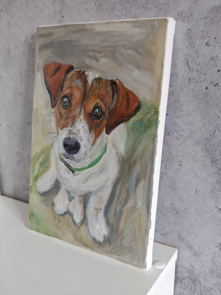 Dog original oil painting on canvas